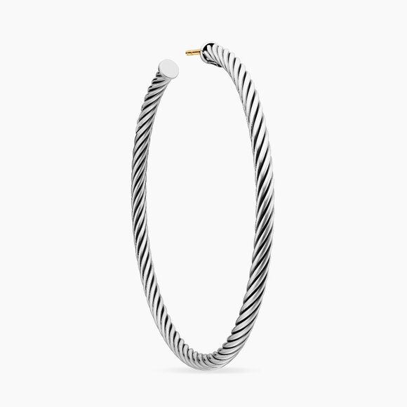 Current Item - David Yurman Cable Hoop Earrings - 50 mm - DY Backs - 14K Posts - Picture 4 of 10